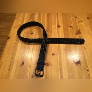 BLACK CHECKERBOARD TILE BELT SZ L 1980’s 90’s PUNK NEW WAVE SKATER